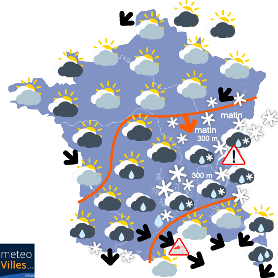 Retour d'un courant océanique précédé de neige