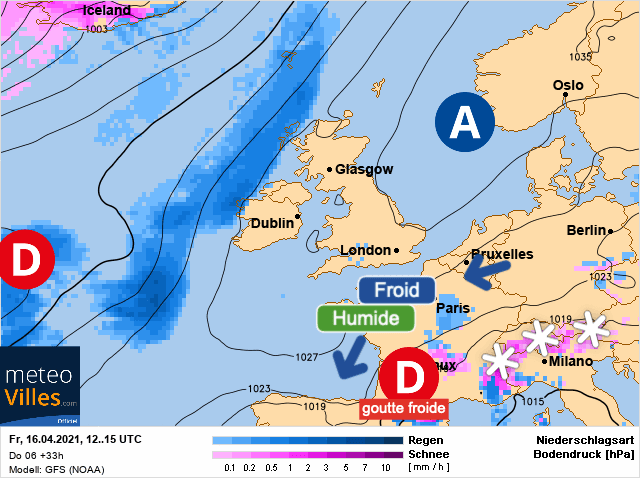 Carte de prévisions d'europe du Vendredi 16 avril 2021