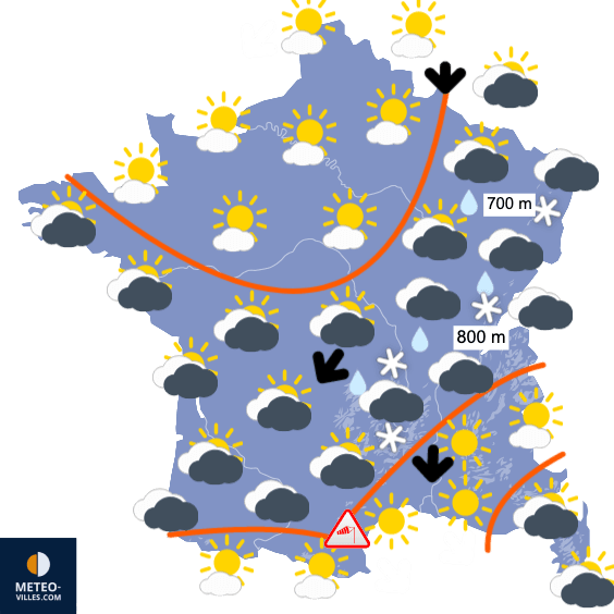 Carte de prévisions du temps du Dimanche 5 février 2023
