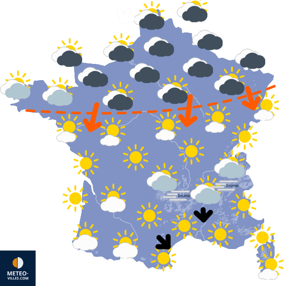 Carte de prévisions du temps du Samedi 4 mars 2023
