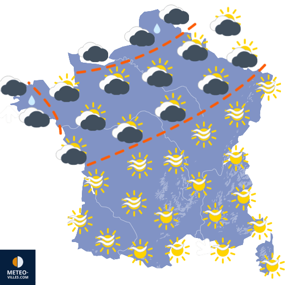 Carte de prévisions du temps du Dimanche 3 décembre 2023