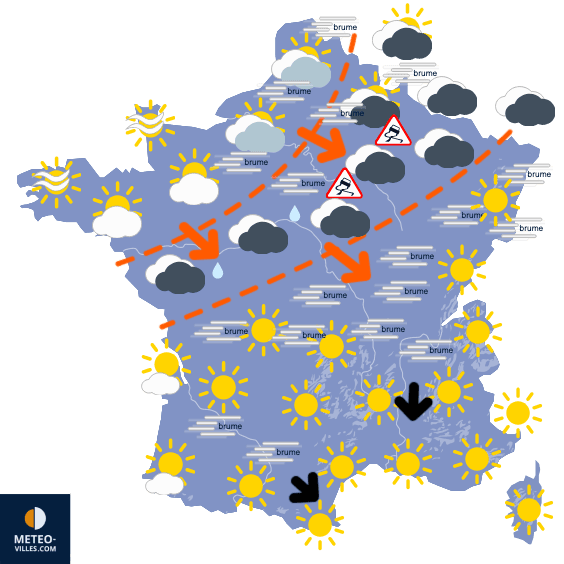 Carte de prévisions du temps du Mercredi 5 février 2025