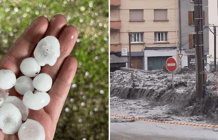 Violents orages et dégâts de l'Auvergne aux Alpes lundi 30 juin