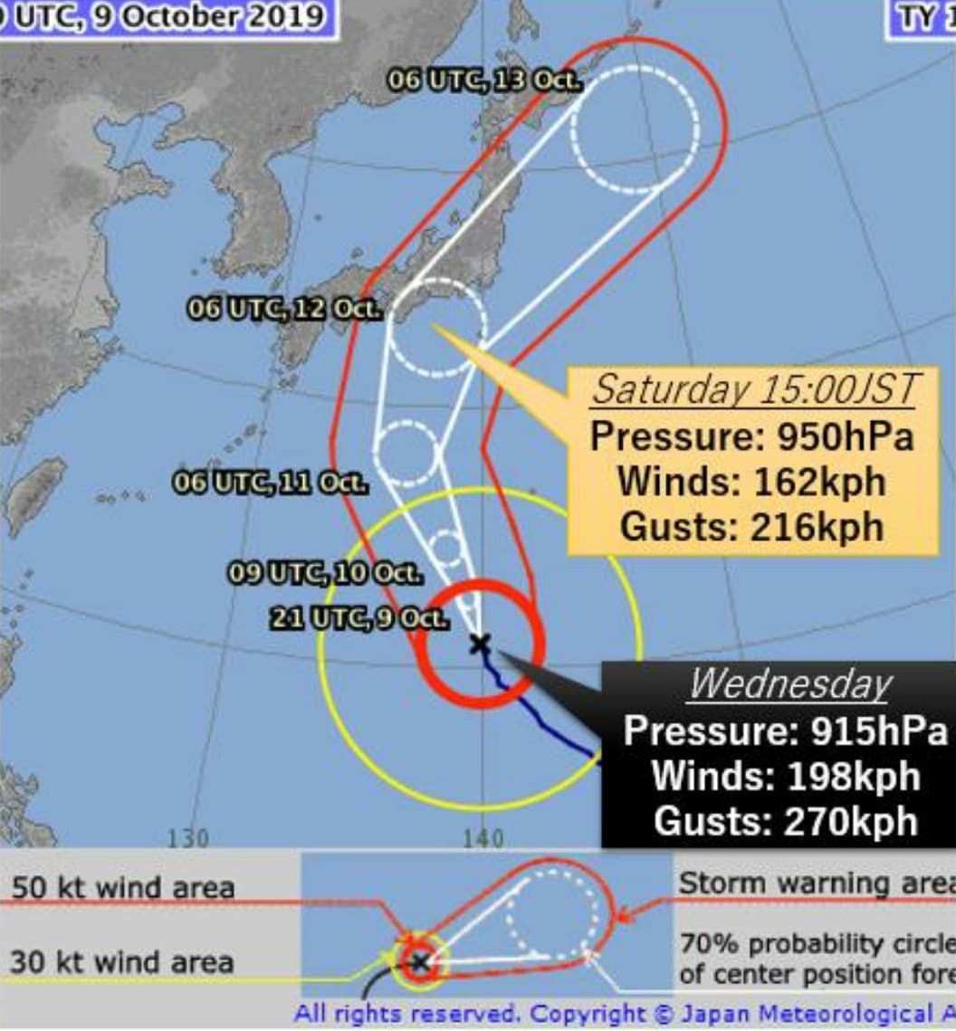 Image d'illustration pour Le super typhon Hagibis menace le Japon