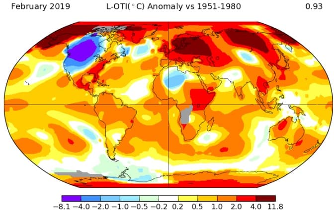 Image d'illustration pour Le trimestre Décembre -Janvier - Février 3ème le plus chaud dans le monde