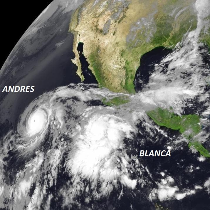 Image d'illustration pour Cyclones Andres et Blanca sur l'Est du Pacifique