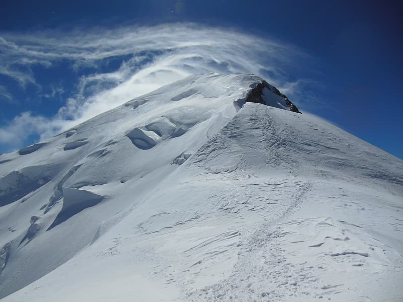 Image d'illustration pour L'altitude du Mont Blanc dépend du vent et des précipitations