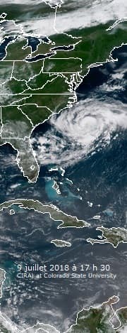 Image d'illustration pour Cyclones Beryl et Chris sur l'Atlantique