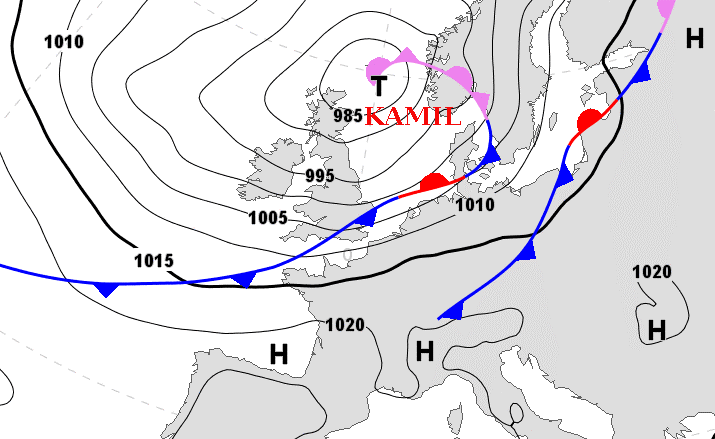 Image d'illustration pour Dépression Kamil : coup de vent en Manche et Mer du Nord