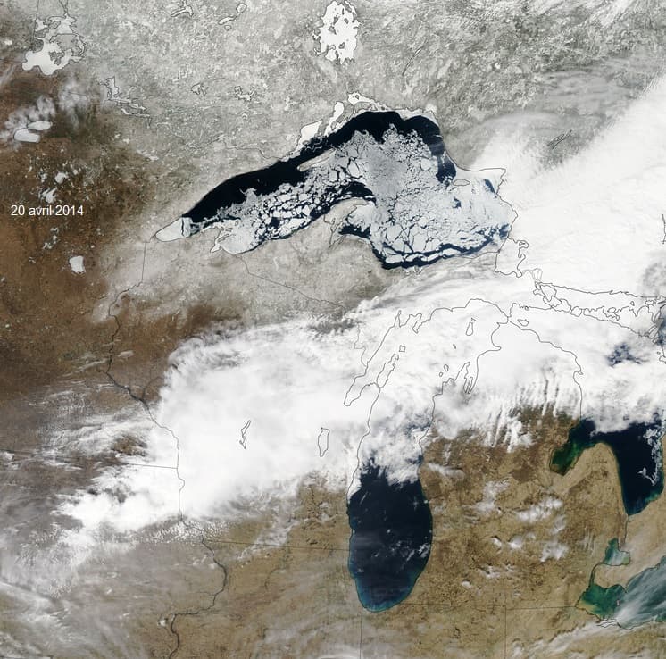 Image d'illustration pour Glace : les Grands Lacs américains sont encore gelés