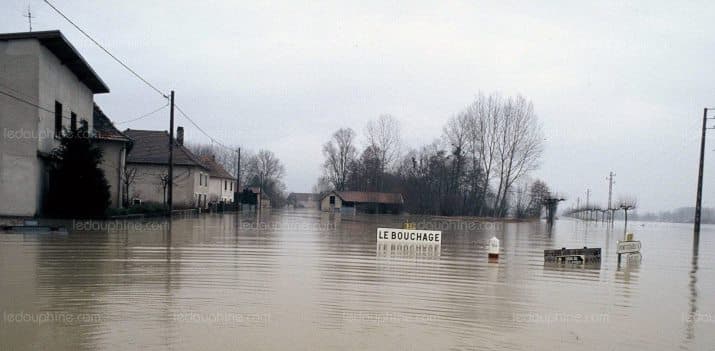 Image d'illustration pour Neige abondante & inondations vers les Alpes mi-février 1990