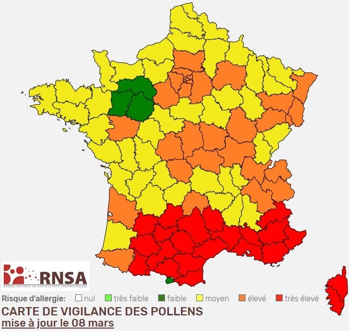 Image d'illustration pour Végétation en avance, pollens et allergies