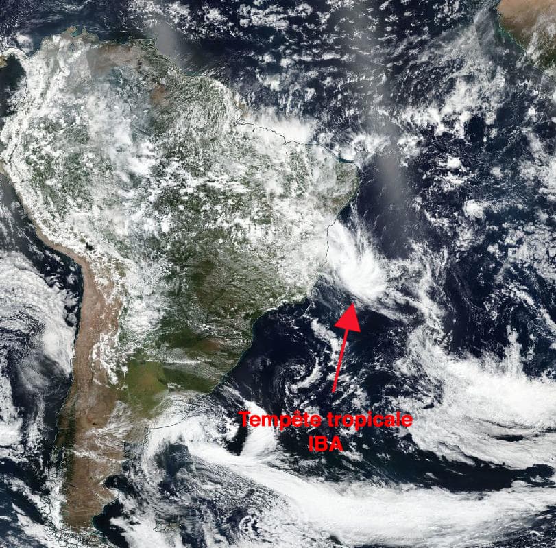 Image d'illustration pour Tempête tropicale Iba : un phénomène rare en Atlantique Sud