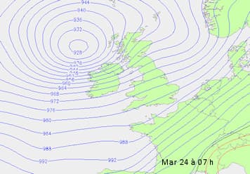 Image d'illustration pour Tempête Dirk : vers des pressions atmosphériques remarquables