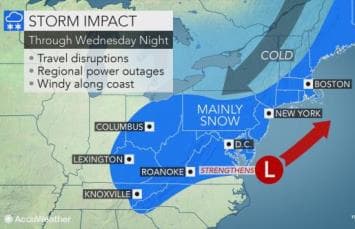 Image d'illustration pour Tempêtes (Nor'easter) entre Québec et Nord-Est des Etats-Unis