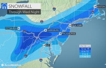 Image d'illustration pour Tempêtes (Nor'easter) entre Québec et Nord-Est des Etats-Unis