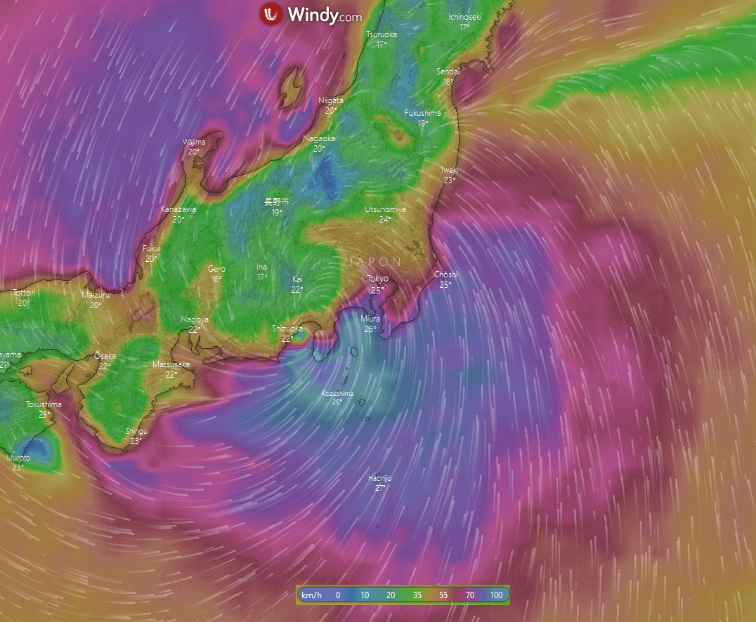 Image d'illustration pour Le super typhon Hagibis menace le Japon