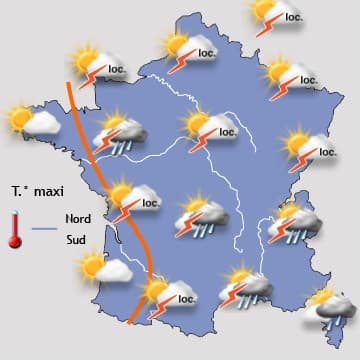 Fin de la période estivale et orageuse, prévue entre dimanche et lundi 