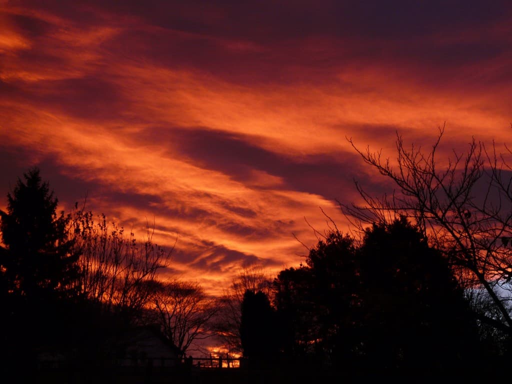 Lever de soleil avec vent du sud